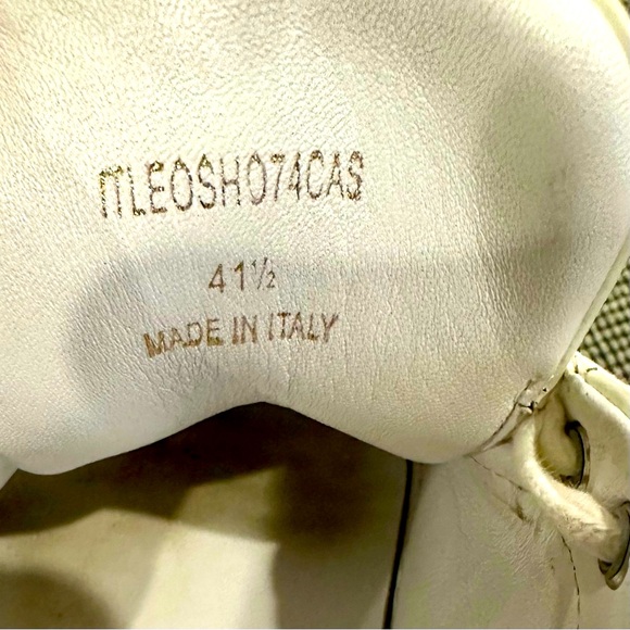 Burberry London White Leather Sneakers w unique art Sz, USA 🇺🇸 8.5 or Sz 41.5 🇮🇹 - Picture 7 of 9